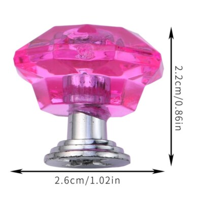 10Pcs Crystal Drawer Knobs 26mm Dresser Knobs for Cupboard, Rose Red/Silver  | eBay