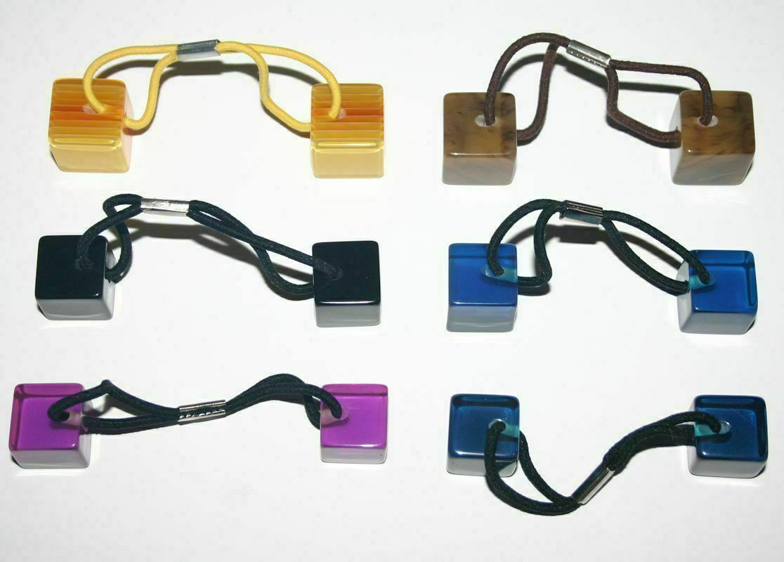 Ponytail Holder Square Plastic Weight Cube Hair Tie Elastic  display picture 1