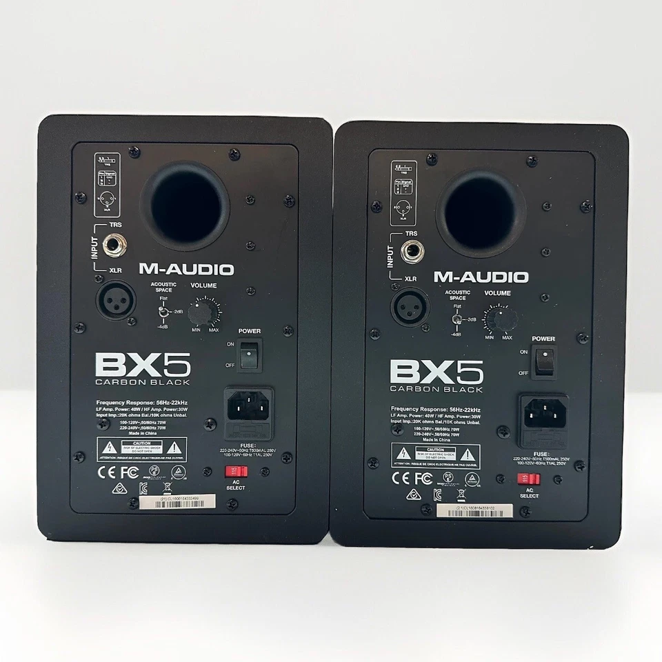 M-Audio BX5 Studio Monitor Speakers - Carbon Black - Set Of 2 - RARE COLOR! - Image 3 of 4