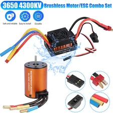 Brushless Motor Waterproof 3650 4300KV Upgrade w/ 60A ESC Combo for 1:10 RC Car