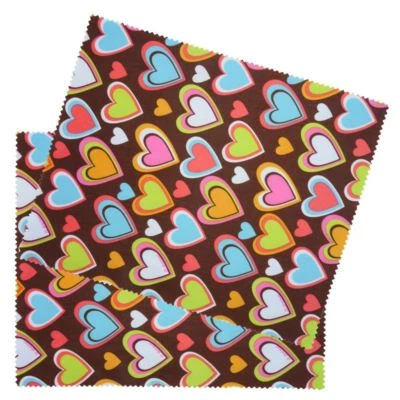 GOOPTICIANS 2 PACK Heart Print Microfiber Glasses Spectacle Lens Cleaning Cloth