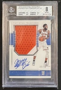 2018 National Treasures /99 Auto Mitchell Robinson Rookie RPA 148 Knicks - BGS 8
