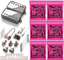 EMG JH SET JAMES HETFIELD CHROME STANDARD SPACED SHORT POTS +6 SETS SUPER SLINKY