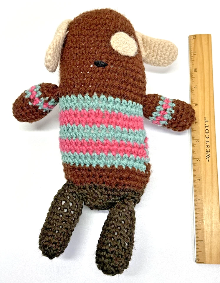 Lindo peluche Lovey tejido a mano pulpo púrpura cachorro perro monstruo seguridad 3 ganchillo Foto 4 de 4