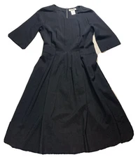 Chloe Long Maxi Dress Sz T42 Black Wool  Made France