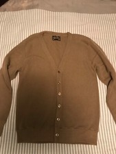 Vintage 60s/70s Sears Sportswear Knit Cardigan  Men  s Medium Tan  EUC