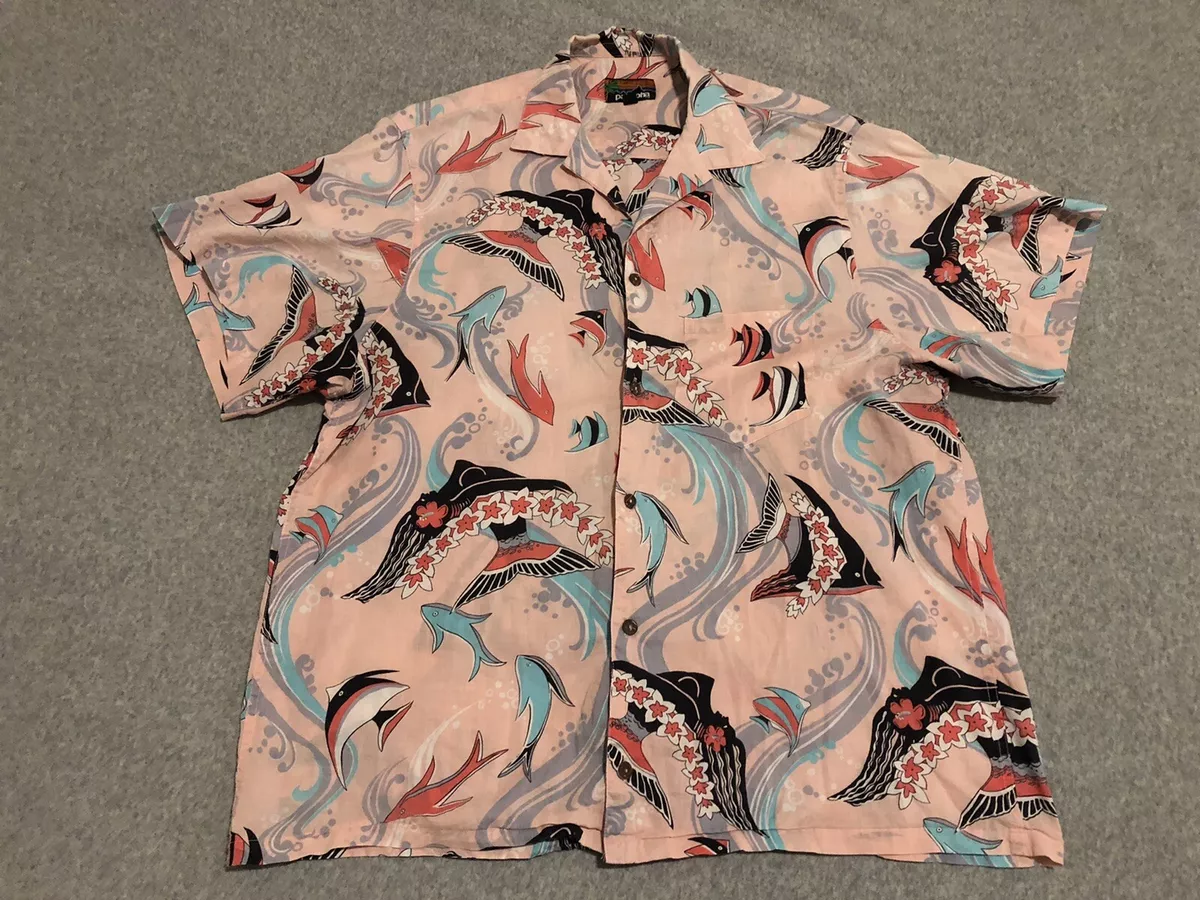 Rare Vintage Patagonia Pataloha Hawaiian Shirt Tropical Fish Tits Pink Made  USA | eBay