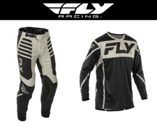 2025 Fly Racing Lite Gear Set - Jersey & Pants - Black / Grey