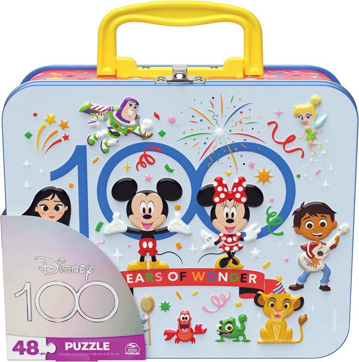 Disney 100 Anniversary 48-Piece Jigsaw Puzzle in Metal Tin Handle