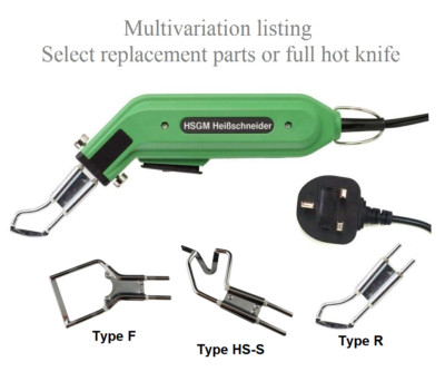 HSGM Seilschneider tragbar heiß Messer schneidet Gurtband Segeln Seile UK Stecker 230V