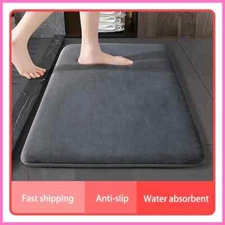Super absorbent floor & b mat super anti slip coral velvet bathroom floor mat