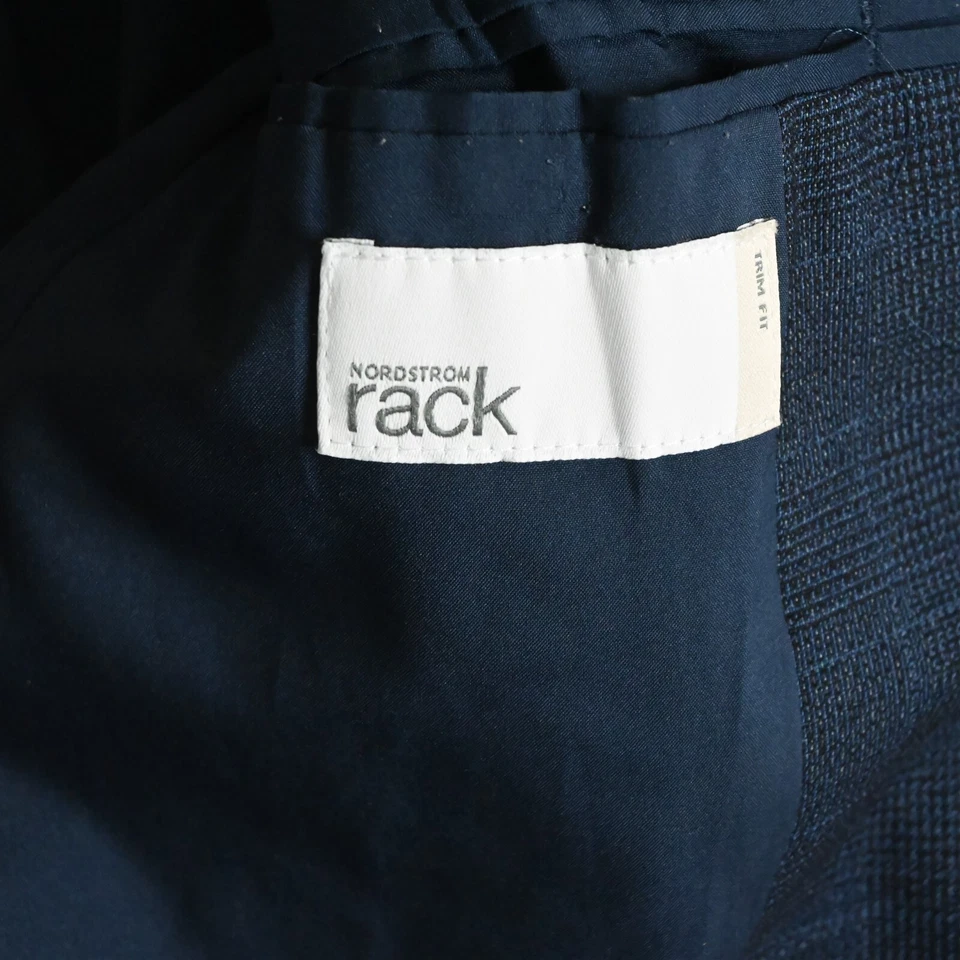 Nordstrom 38R синий Glenn чек эластичной мужской блейзер спортивная куртка пальто - Изображение 4 из 4