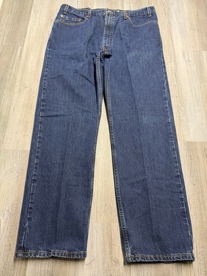 Vintage Levis 505 Jeans Sz 38x30 Mens Blue Straight Leg Denim Dark Wash 90s Y2K