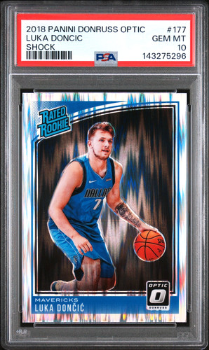 LUKA DONCIC 2018 OPTIC SHOCK PRIZM RC #177 PSA 10 GEM MINT! LAKERS! SN#143275296