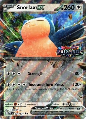 Pokémon Karte I Snorlax ex PRE 076/131 I Prismatic Evolutions Stamp