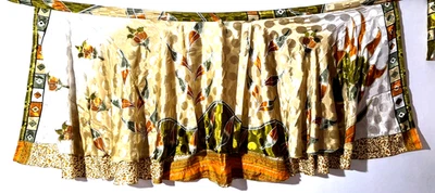 Women's Indian Sari Wrap Skirt Handmade Reversible Vintage Hippie XL Tea - Image 1 of 4