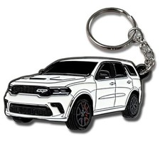 Dodge Durango Metal Keychain   Officially Licensed Accessories Key Chain White