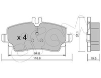 Cifam Bremsbelagsatz, Scheibenbremse 822-310-1 FüR MERCEDES-BENZ