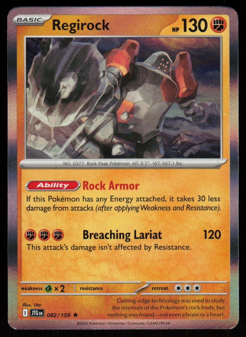 Regirock 082/159 Rare Journey Together Pokemon Holo Near Mint