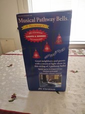 NEW Mr. Christmas Musical Pathway Red Bells Lights Sounds 30 Christmas Songs Vtg