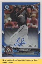 2018 Bowman Draft Chrome Pick Blue Refractor /150 Tristan Pompey Auto READ 2gv