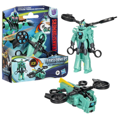 Transformers EarthSpark Chaos Terran Spitfire 1 Step Flip Changer Toy