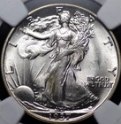1937 WALKING LIBERTY HALF DOLLAR NGC MS 63 GLOSSY WHITE WITH ROLLING MINT BLOOM