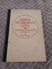 Libro cantata coro de Navidad Carol of the Bells de colección 1944 música para voces mixtas