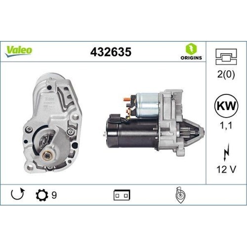 Démarreur Valeo 432635 Origins pièce d'origine pour motorisation essence et diesel de berline Bmw