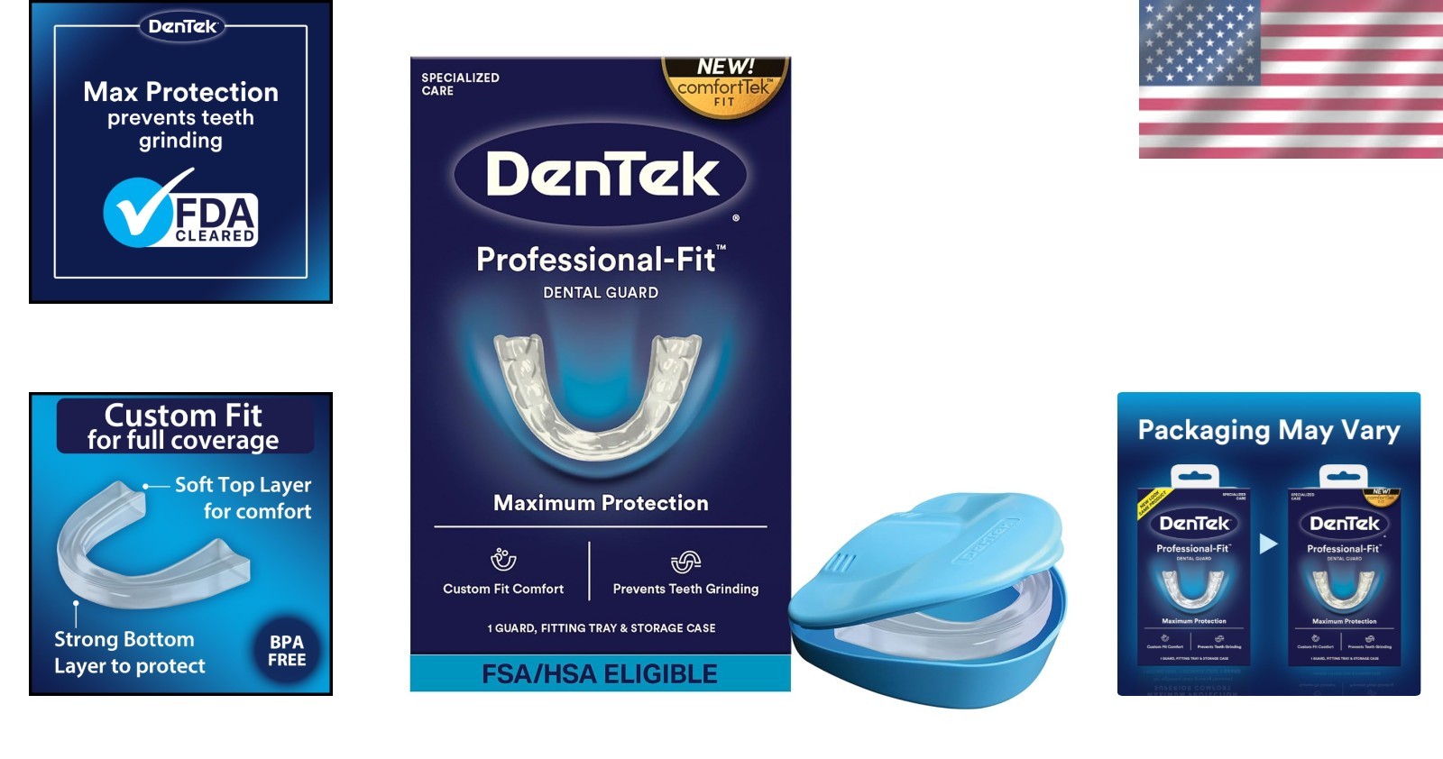 Professional-Fit Mouth Guard for Nighttime Teeth Grinding - Easy 3-Step Fit