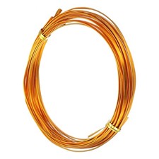 16.40 ft 3mm Wide 18 Gauge Flat Aluminum Wire, Golden Yellow