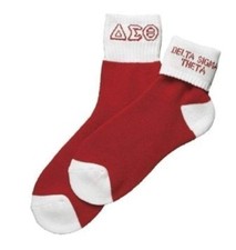 Delta Sigma Theta Red Ankle Socks , Large