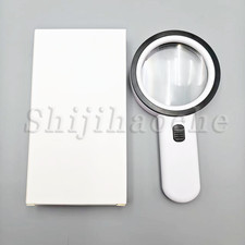 30X Handheld Magnifier 12 LED Light Reading Magnifying Glass Lens Jewelry Loupe
