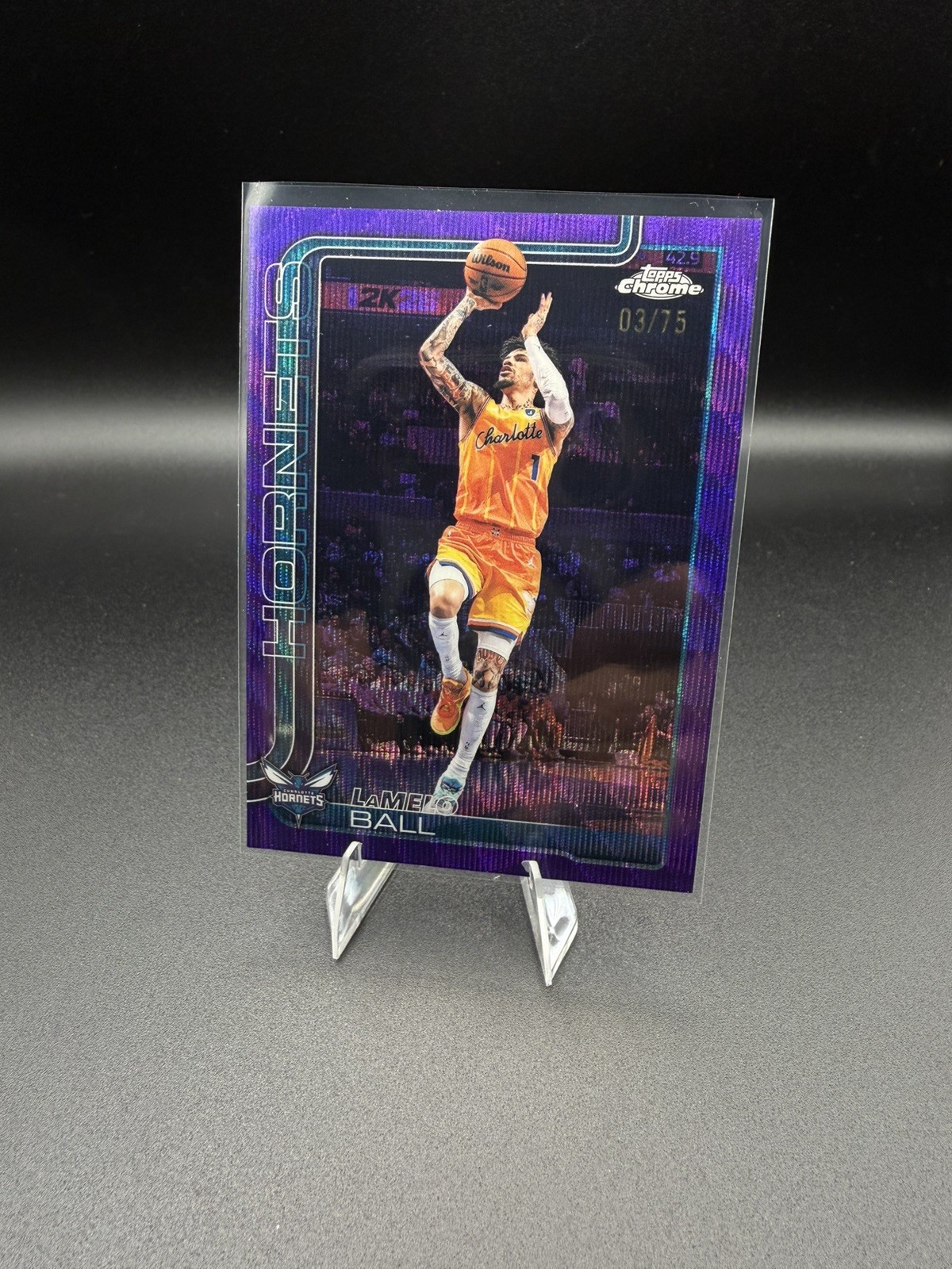 2026 Topps Chrome LaMelo Ball Hornets Purple Wave Refractor /75 # 50 