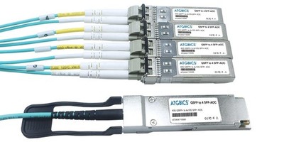 ATGBICS 84069-C InfiniBand und Glasfaserkabel 5m QSFP+ 4x SFP+ AOC Farbe a