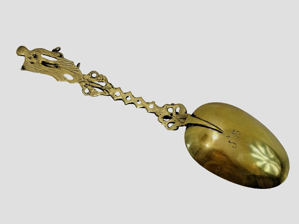 RARO PLATA ANTIGUA - CUCHARA DORADA ALEMANIA HANAU SIGLO XIX esterlina # 2 Foto 2 de 4