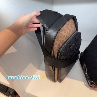 COACH◇Ethan ベルトバッグ 在庫確認ください CZ394 NWT Coach Ethan Pack In Blocked Signature Canvas CZ394 Tan