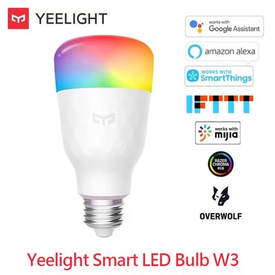 Yeelight W3 Color Smart LED Bulb E27 2700K 900lm 8W Xiaomi Alexa Google Home