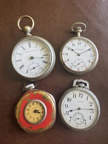 Lot Of 4 Antique & Vintage Mechanical Pocket Watches. Various Brands. Elgin Seth