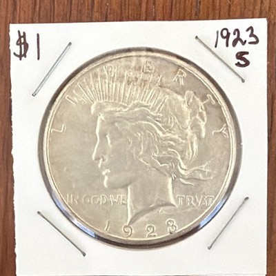 1923-S Peace Dollar $1 Silver Coin San Francisco Business Strike