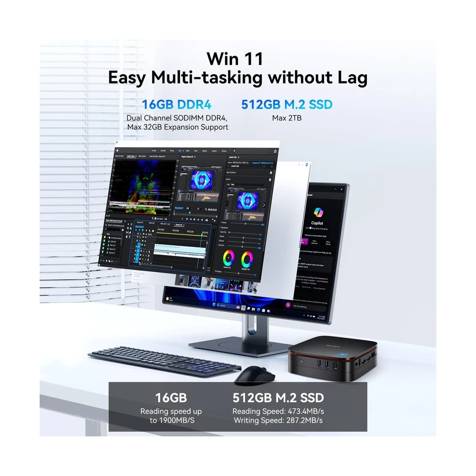 Blackview MP60 Mini PC with 3-Year Warranty, Intel N150, 16GB RAM 512GB SSD M... - Image 3 of 4