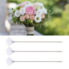 200PCS Bouquet Pins Crystal Head Straight Pins for Flower Corsage Craft