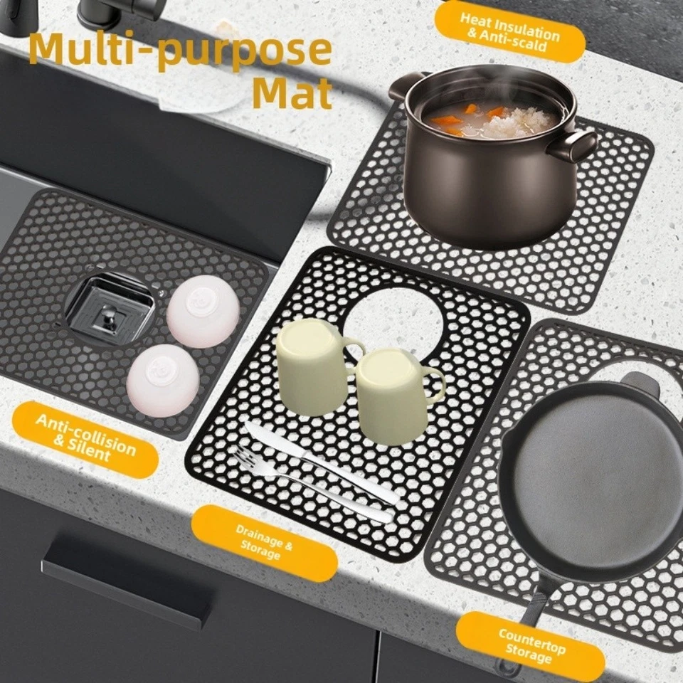 Anpassbare Zuschneidbare Silikon Spülmatte Spülmatte Fleckenresistent - Bild 4 von 4