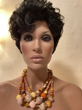 Handmade Beaded Mixed Media Necklace Ethnic S...