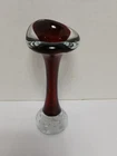 Vintage Red Murano Bullicante 5.5"inch Bud Vase Controlled Bubble .