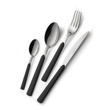 Servizio di Posate da Tavola Completo Fast Nero Eme 24 Pezzi
