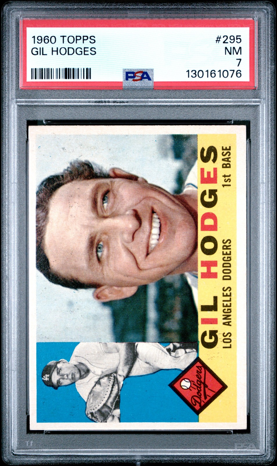 1960 TOPPS #295 GIL HODGES PSA 7