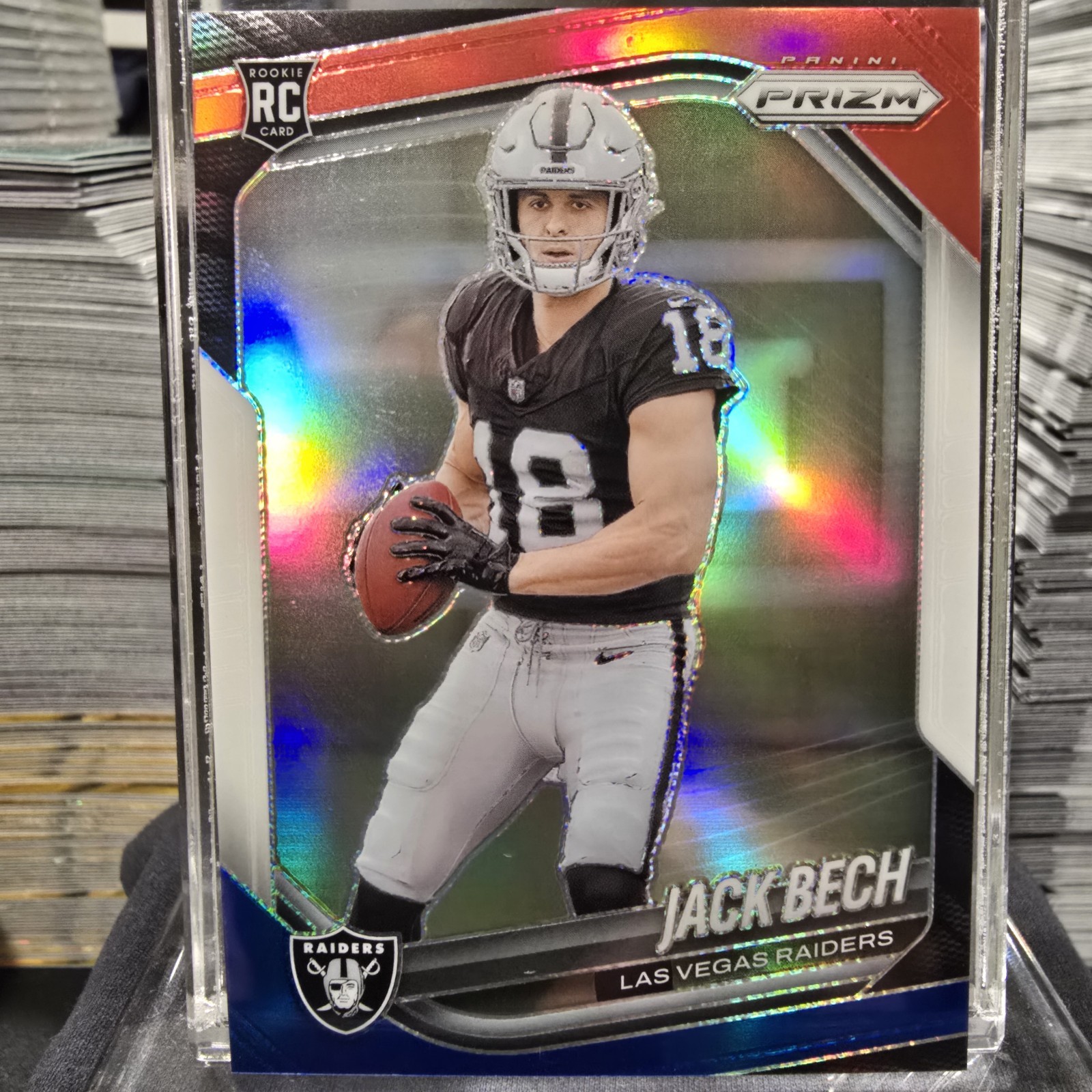 2025 Panini Prizm: Rookies Jack Bech Red White Blue Prizm #346 (RC) Raiders 💥