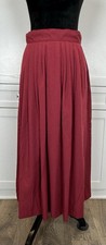 VTG 90's Norton McNaughton Skirt Pleated Pkts Poly Cotton Twill Red Size 12