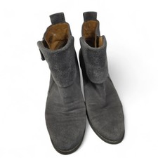 Nine West Vintage America Dark Gray Suede Ankle Boots Size 8.5 M Fold Over Cuff
